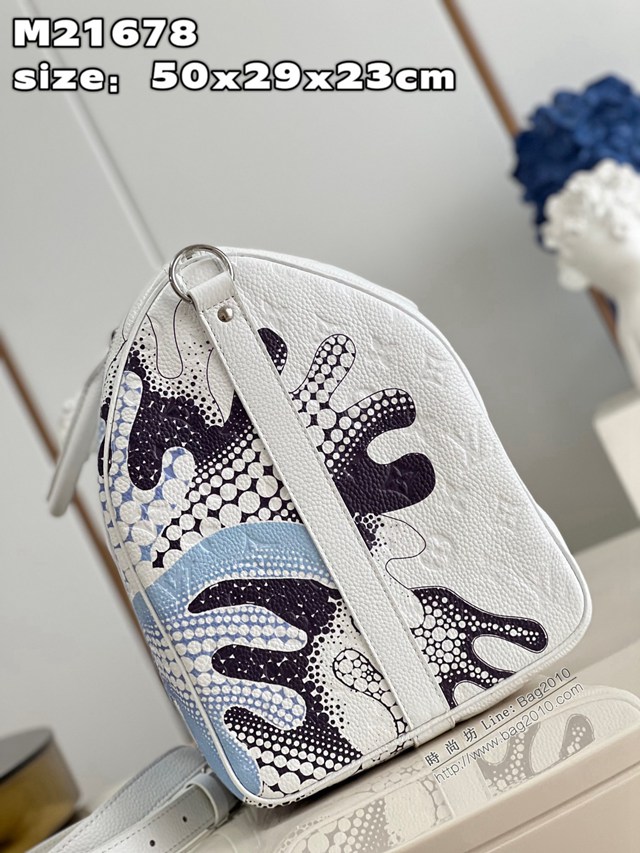 LV專櫃2023新款LV x YK Keepall50旅行袋 M21678 路易威登迷幻花卉男女款旅行包 dn1399